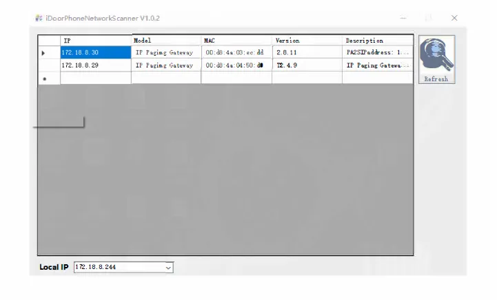 Interface de consulta de endereço IP