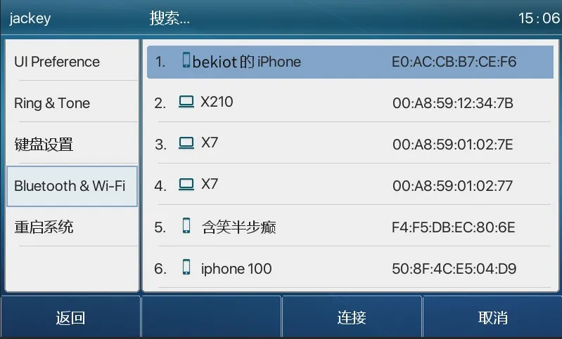Lista Bluetooth