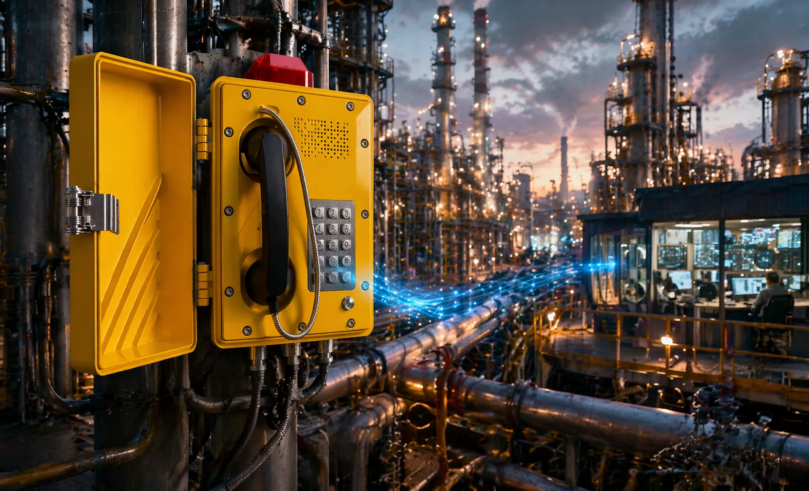 Aplicações do telefone SIP antiexplosivo em áreas de refinarias, plataformas offshore, parques de tanques, minas e pontos de comunicação de emergência industrial