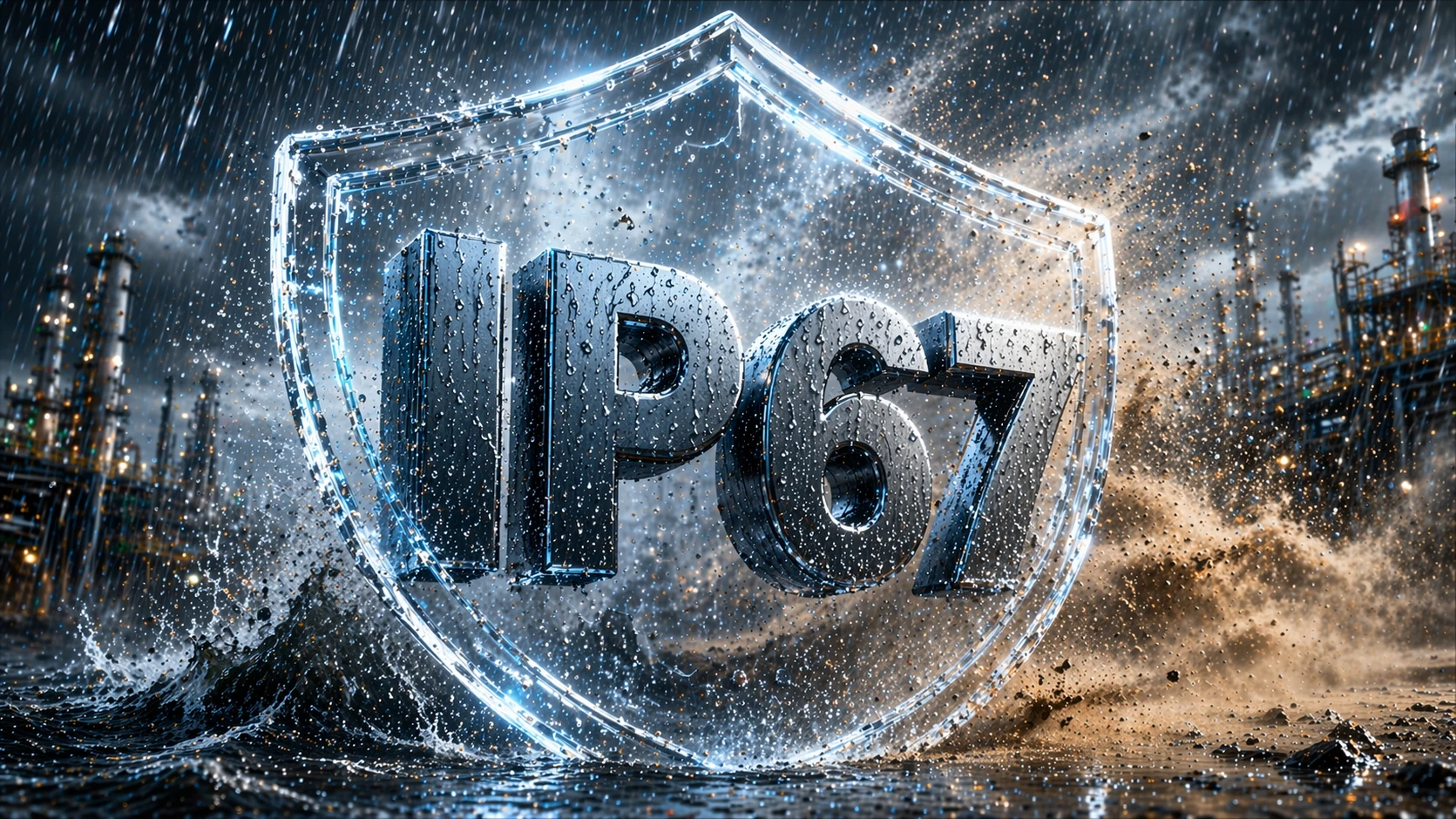 Invólucro elétrico vedado submetido a testes de proteção por imersão temporária conforme requisitos do IP67 Invólucro elétrico vedado submetido a testes de proteção por imersão temporária conforme requisitos do IP67