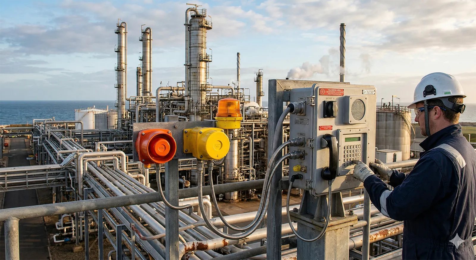Ponto de instalação petroquímica externa que requer equipamentos resistentes ao clima e à corrosão