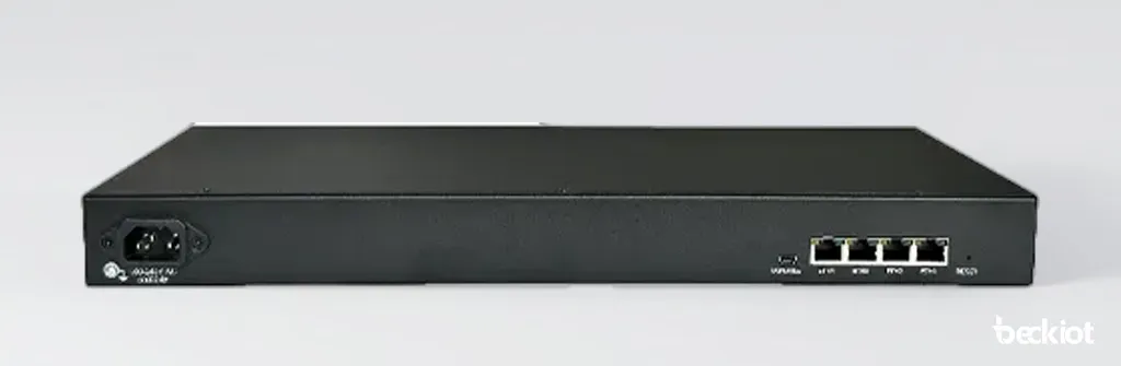 Vista frontal do gateway FXS IPGA-16S para integração de telefones analógicos e rede SIP