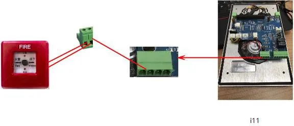 Diagrama de fiação do botão externo para porta de entrada