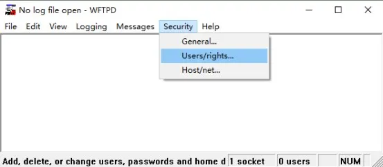 Configurações de segurança do servidor FTP