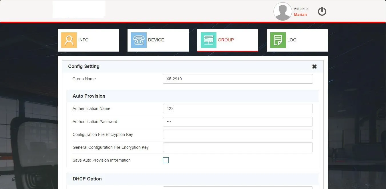 Customer Edit Group Interface