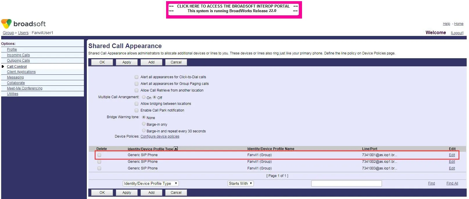Interface de Exibição da Lista Criada