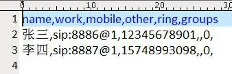 Lista telefônica aberta no Bloco de notas