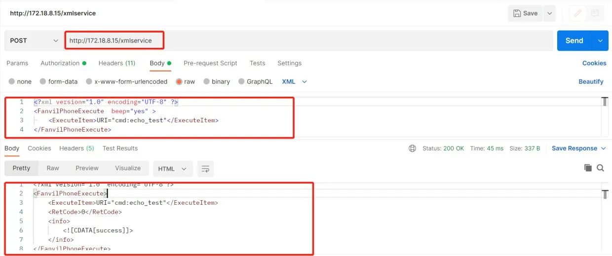 Autoteste de áudio por HTTP API
