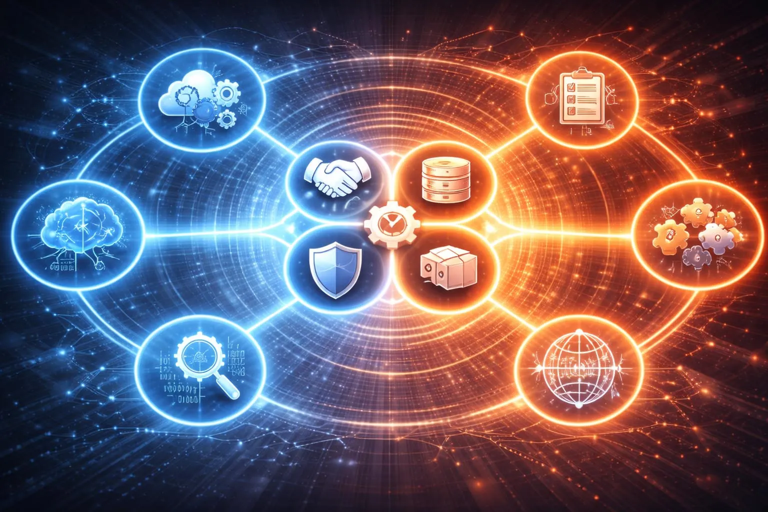 Fluxo de interoperabilidade mostrando padrões APIs protocolos controles de identidade mapeamento de dados e ações do sistema entre plataformas conectadas