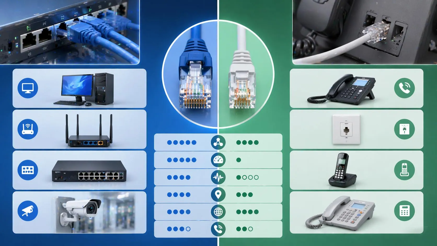 As diferenças entre RJ45 e RJ11