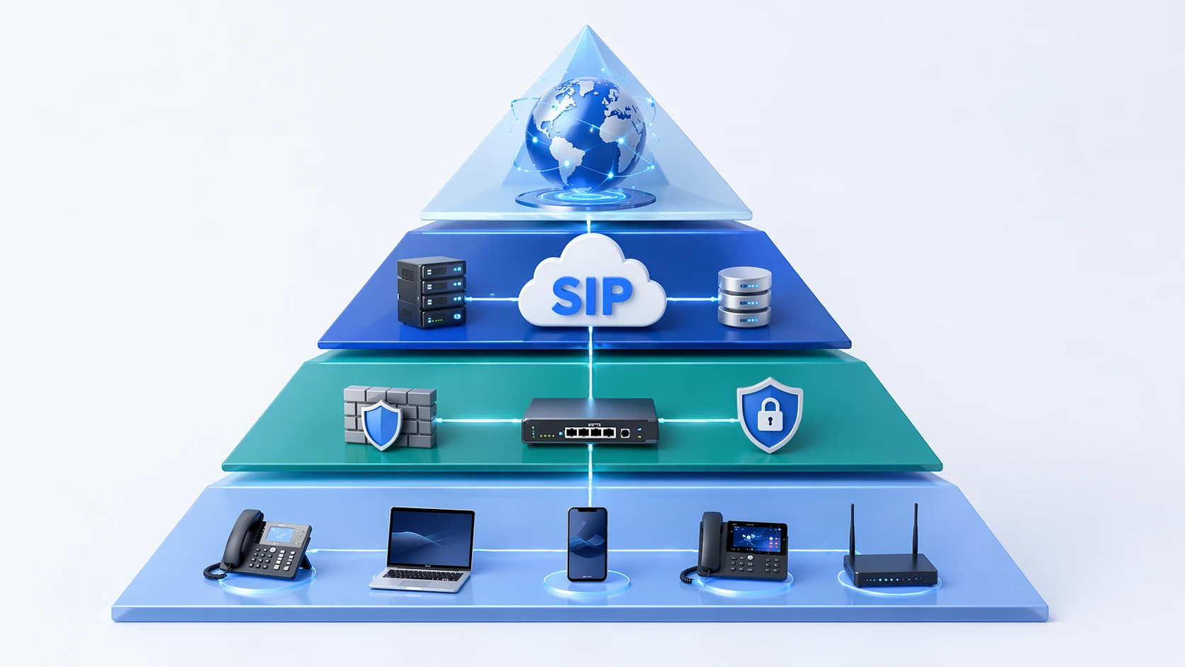 Arquitetura SIP trunk mostrando endpoints IP PBX SBC e provedor de serviço ou interconexão PSTN