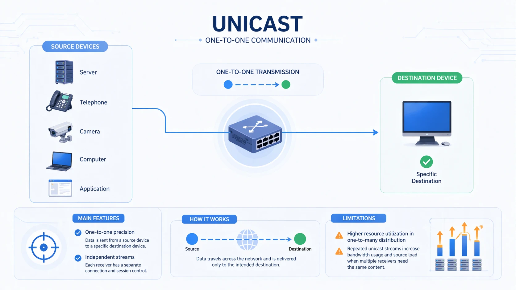 O que é Unicast? Como funciona, benefícios e aplicações
