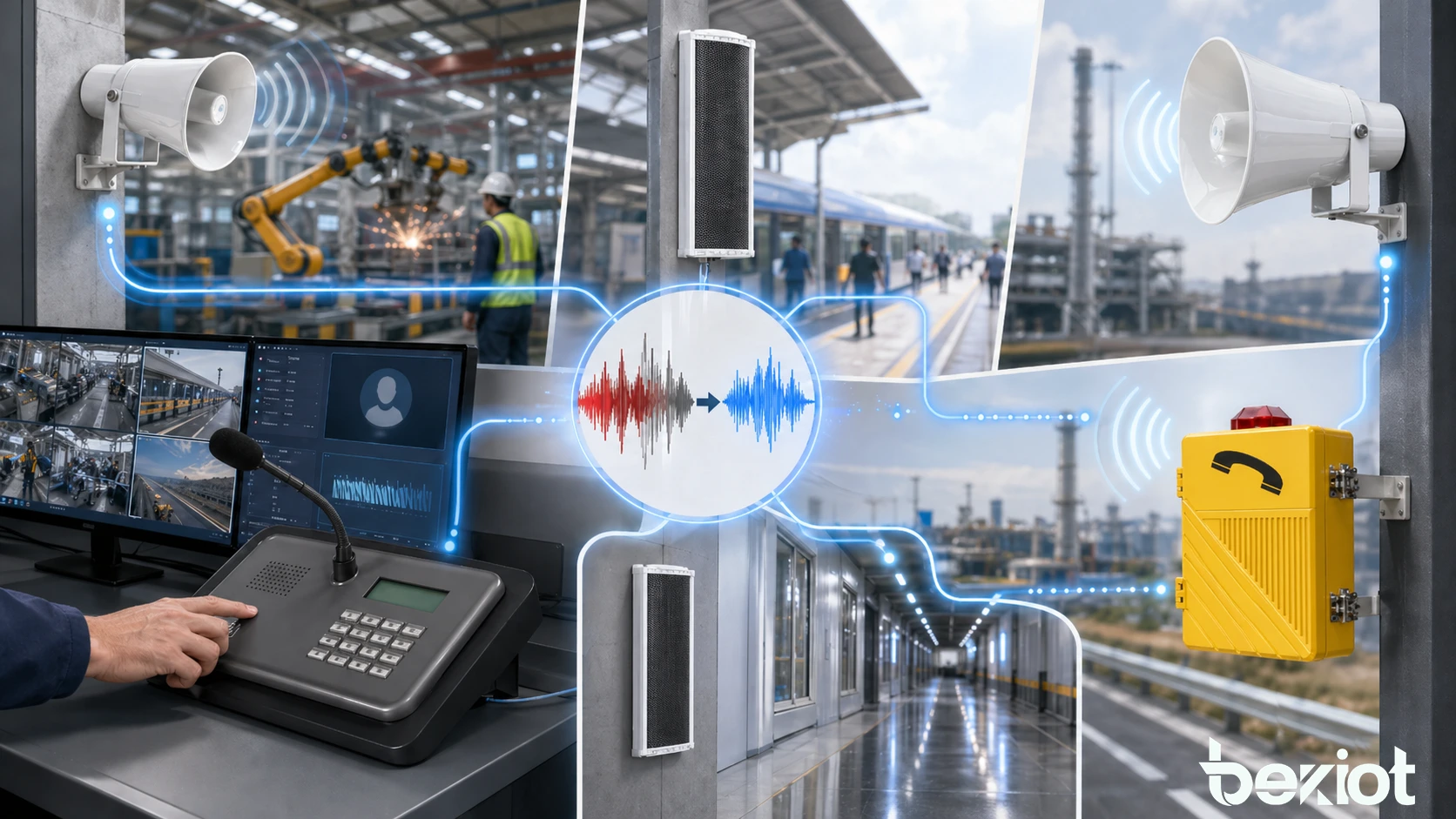 Aplicações de Redução de Ruído em intercomunicador SIP, telefone industrial, microfone de paging, console de despacho e sistemas de emergência