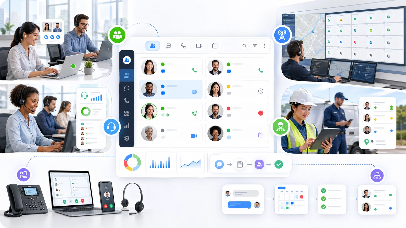 Presence melhorando roteamento de chamadas decisões de transferência e disponibilidade de operadores em interface de comunicações unificadas