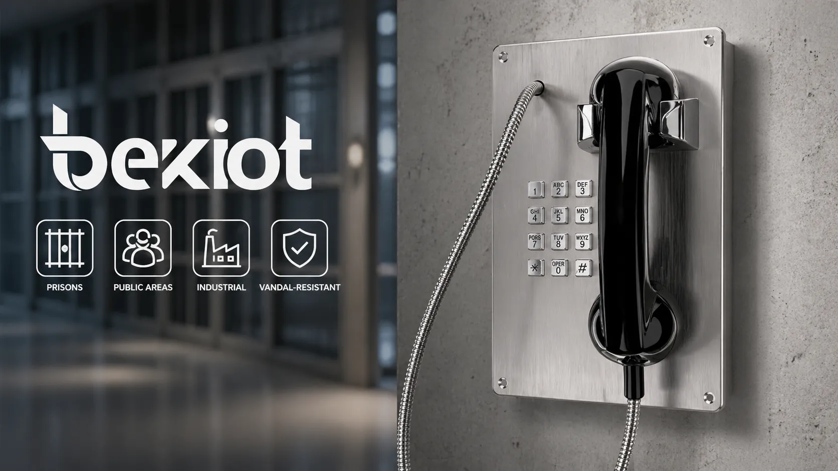 Telefone antivandalismo BT22 com carcaça em aço inoxidável para prisões áreas públicas e pontos de comunicação industrial
