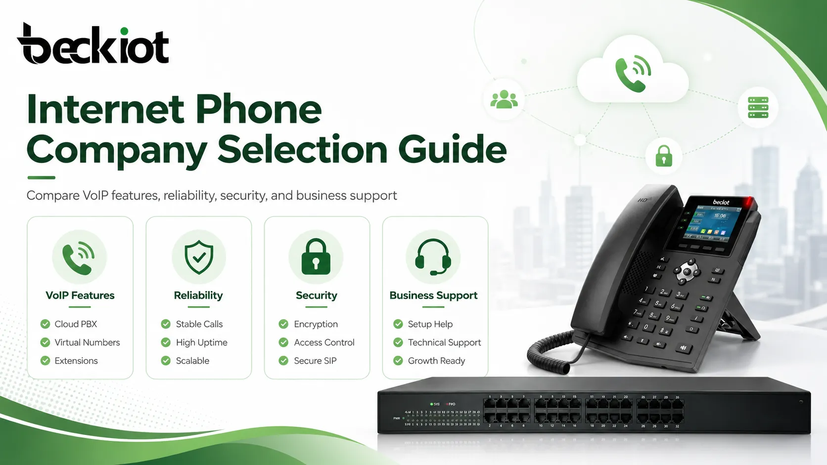 Guia de seleção de telefonia VoIP: comparar funcionalidades, confiabilidade, segurança e suporte empresarial
