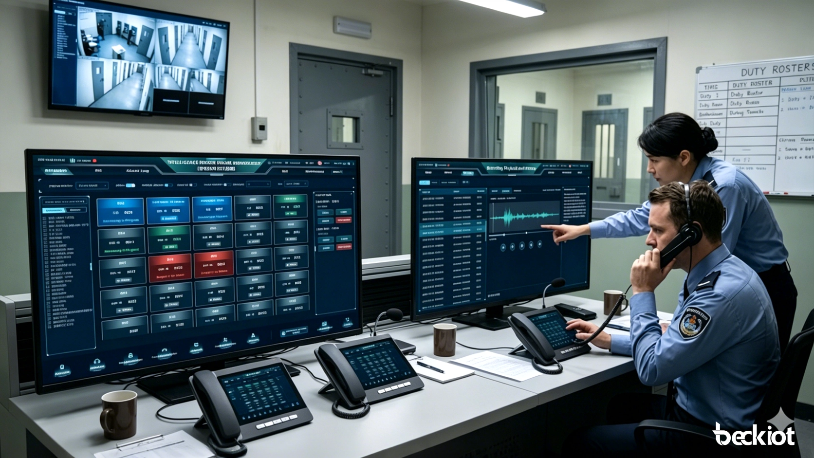 Interface de gravação monitoramento reprodução e supervisão de chamadas do sistema telefônico prisional