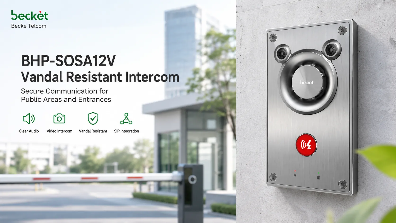 Solução de Intercomunicador Resistente a Vandalismo com BHP-SOSA12V