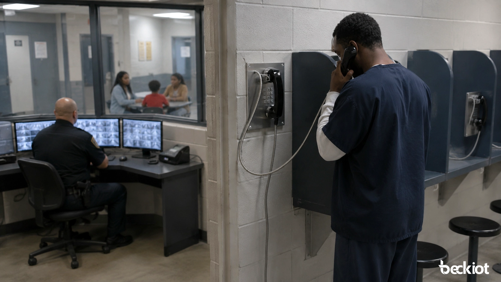 Sistema telefônico prisional para chamadas familiares seguras de detentos