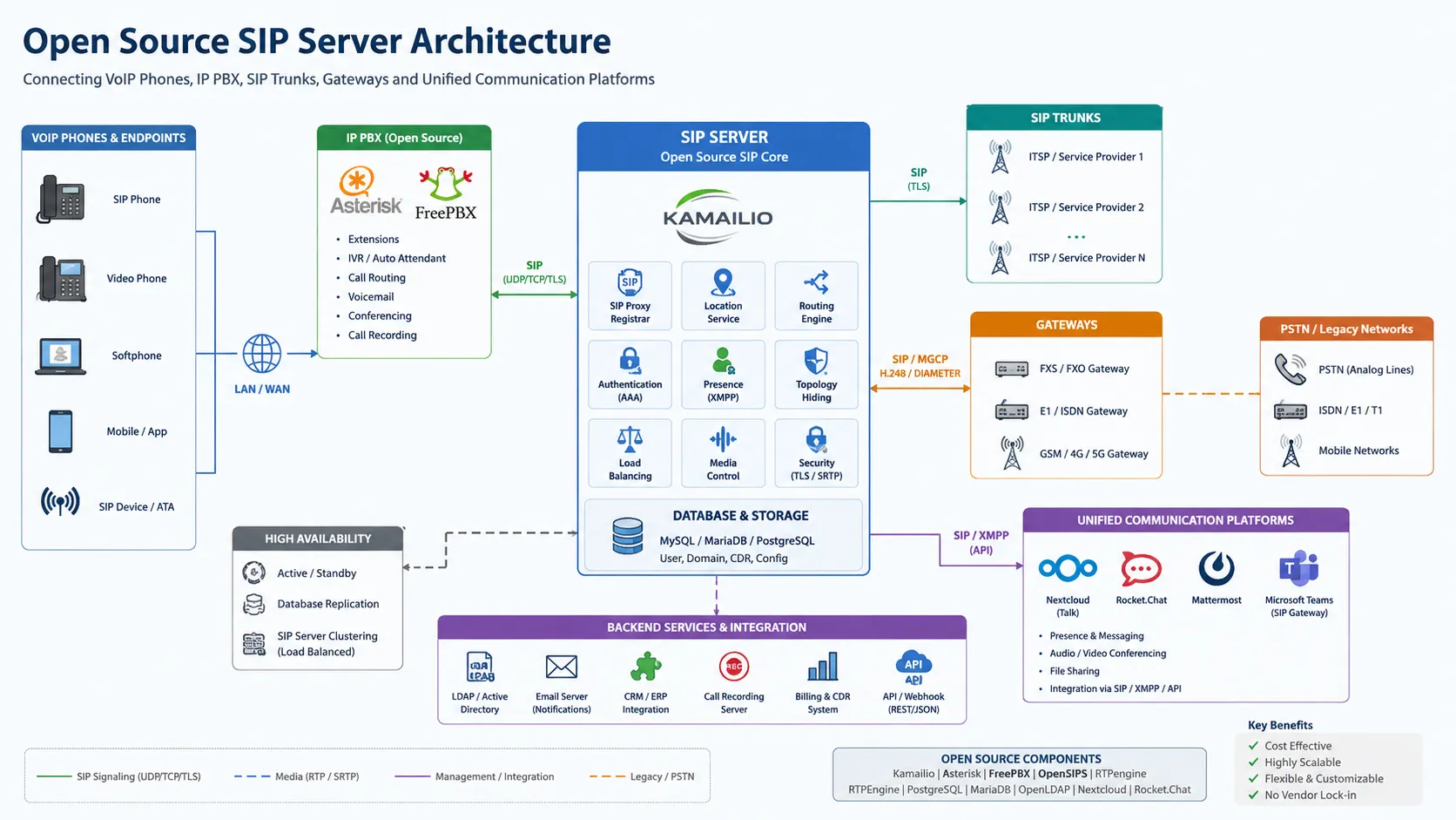 Comparação de servidores SIP open source: melhores opções para VoIP, IP PBX e sistemas de comunicação unificada