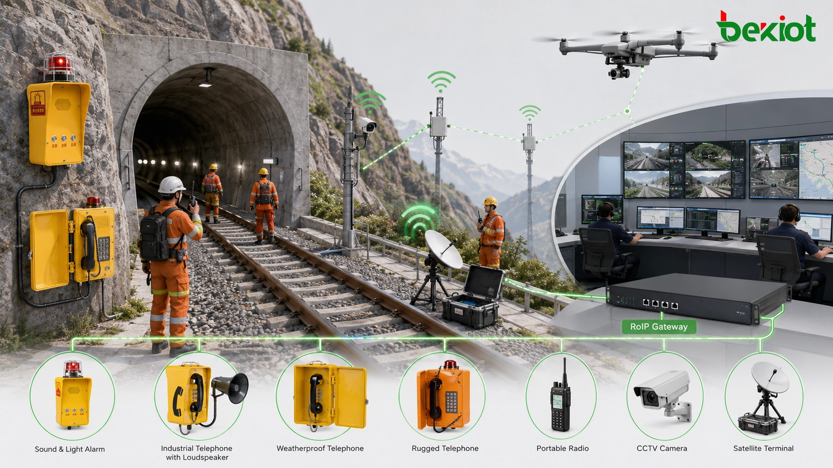 Solução de comunicação ferroviária de emergência para cenários de resgate sem sinal