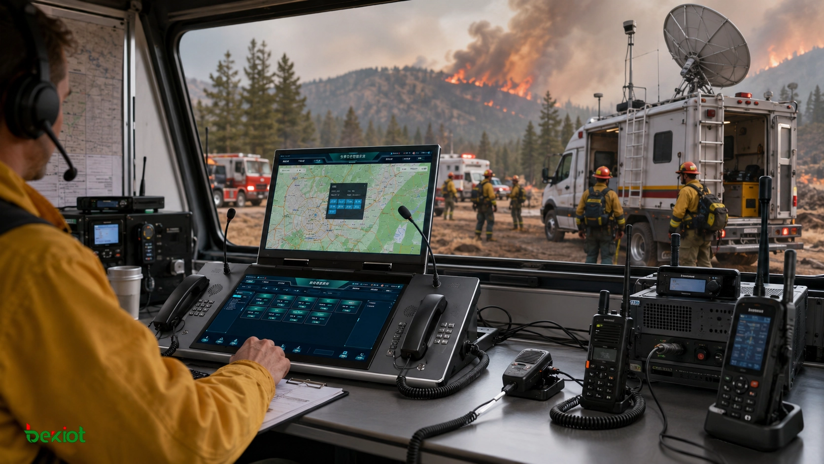 Console integrada de comando e despacho de emergência para operações de combate a incêndios florestais