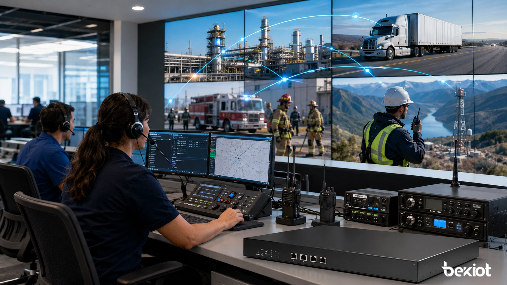 Solução regional de despacho de rádio usando gateway ROIP para sites industriais equipes de transporte resposta de emergência e operações remotas