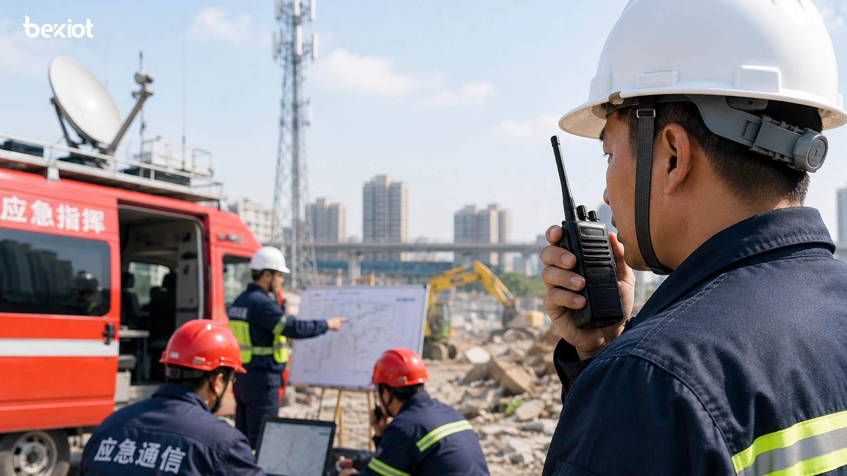 Walkie-talkies robustos usados em construção indústria segurança pública e resposta de emergência
