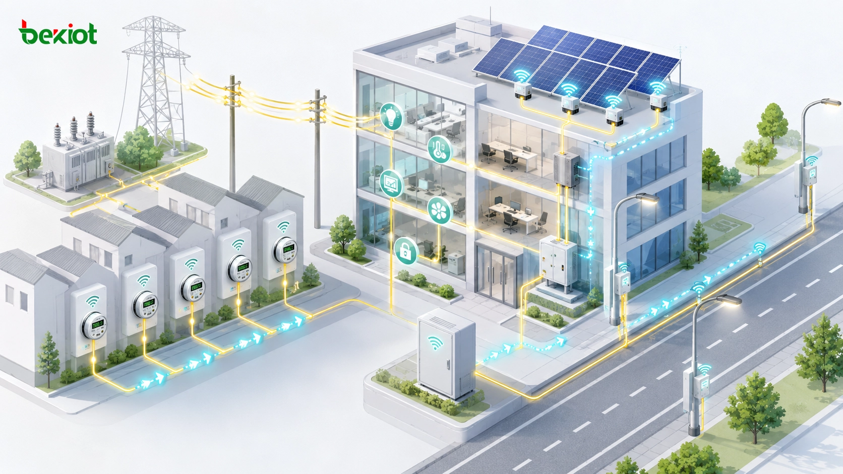 Aplicações de comunicação por linha elétrica em medidores inteligentes iluminação pública automação predial e monitoramento de microinversores solares