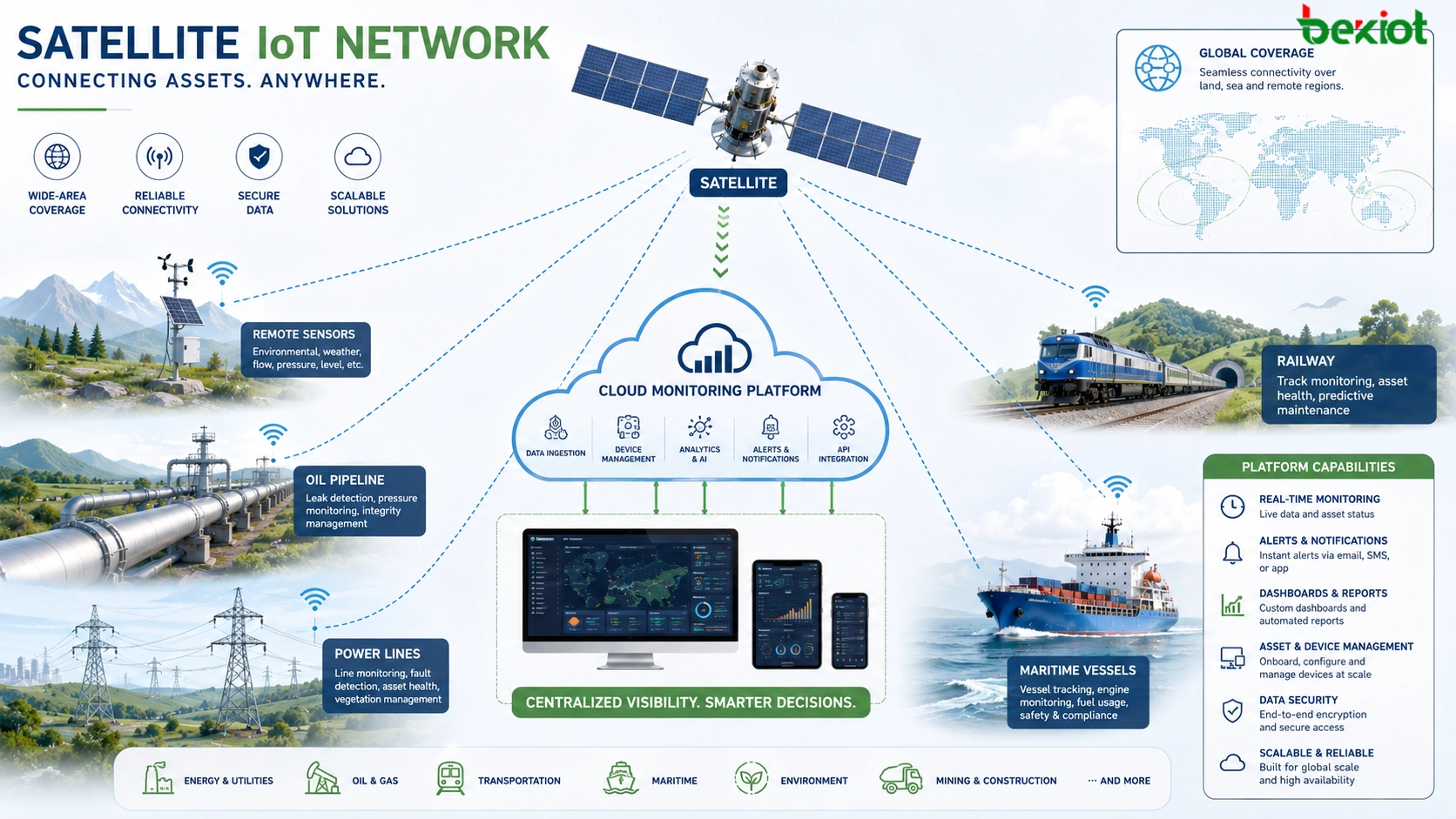 Quais são as vantagens da IoT via satélite?