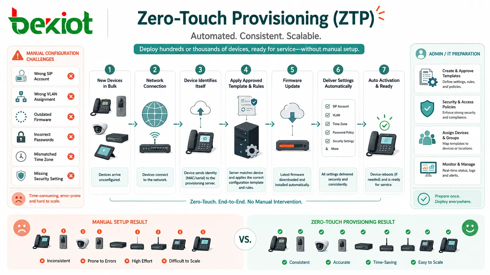 O que é Zero Touch Deployment (ZTP)? Em quais cenários ele costuma ser implantado?