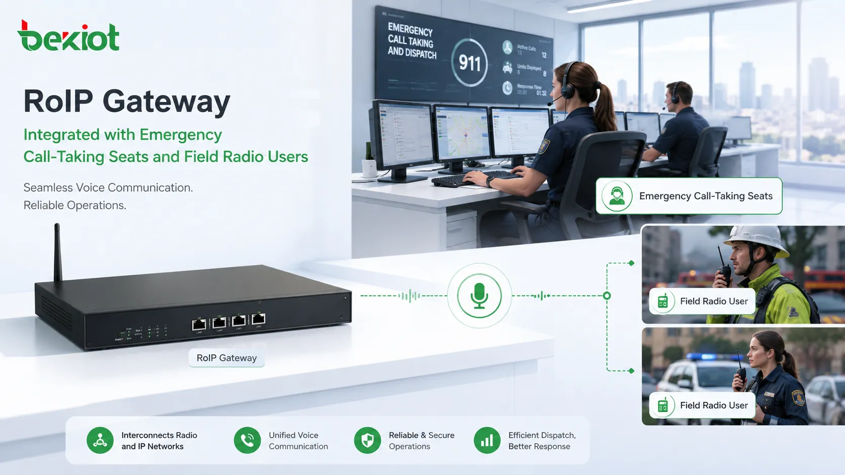 Solução de Gateway RoIP para sistemas de atendimento de emergência e despacho