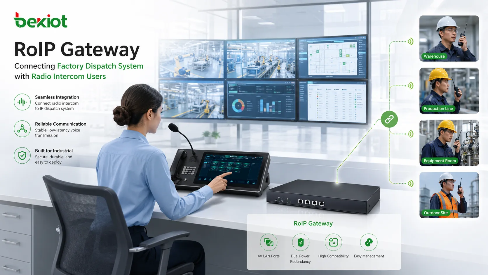 Solução de Gateway RoIP para despacho de fábrica e integração de rádio intercom