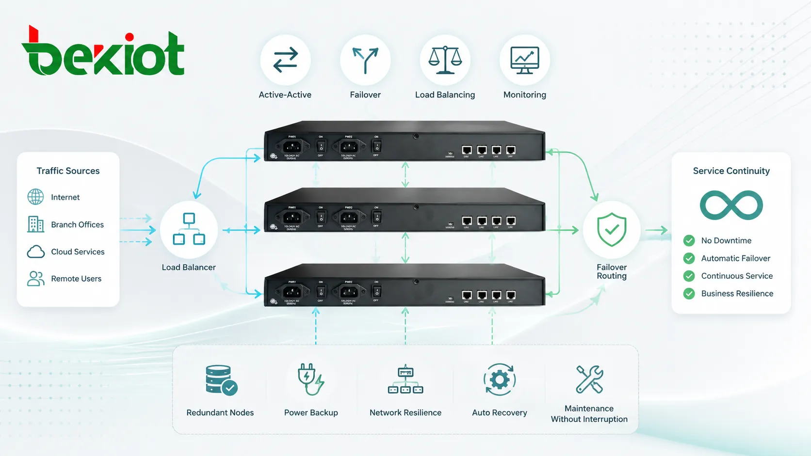 Cluster de alta disponibilidade com nós ativo ativo roteamento de failover e balanceamento de carga para serviços corporativos