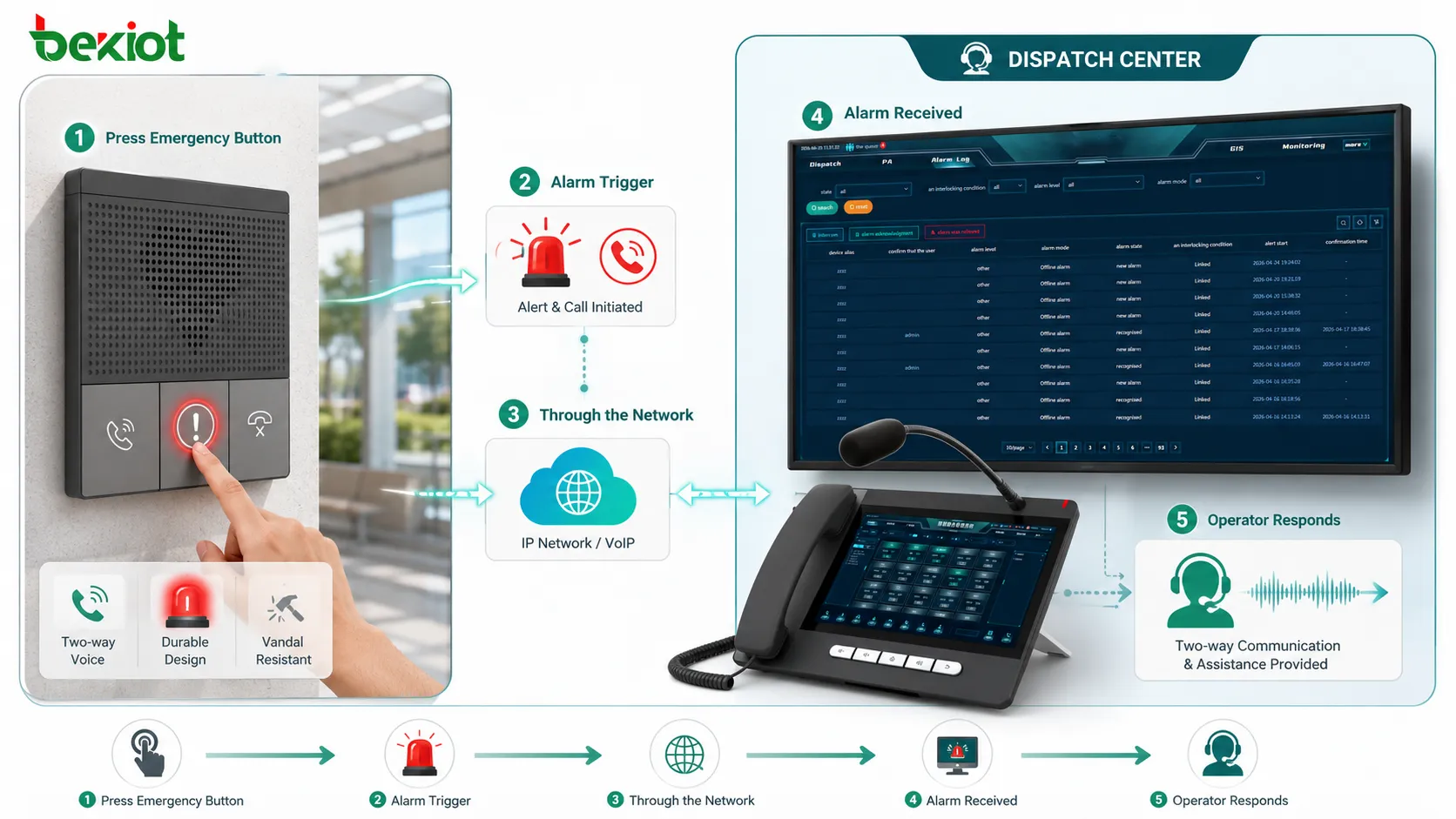 Quais funções especiais um telefone de emergência oferece?