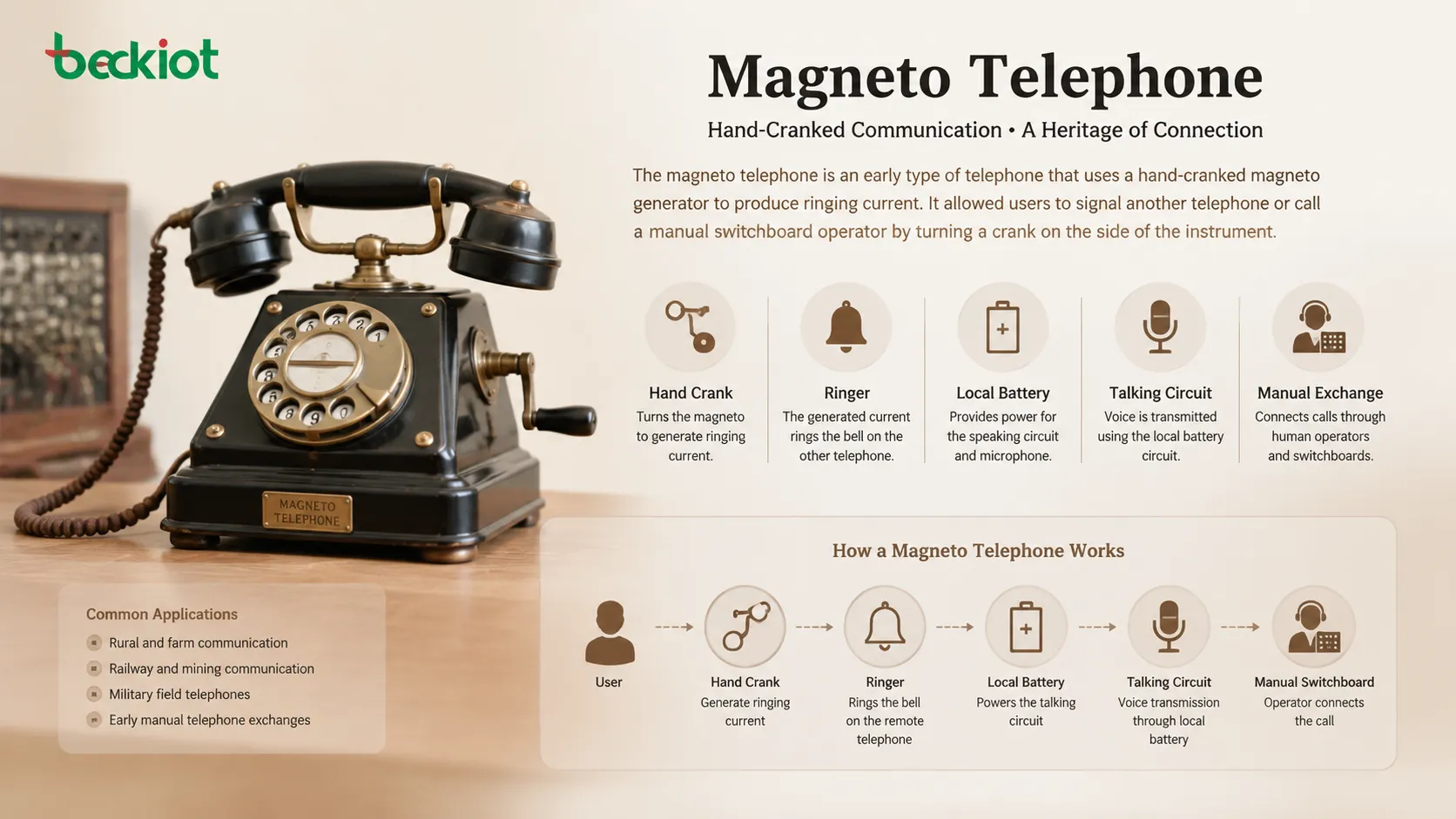 Análise do princípio de funcionamento, história e contexto do telefone magneto
