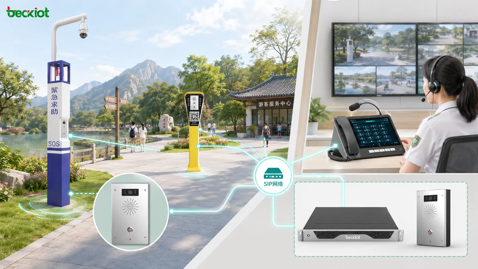 Como funciona um sistema de ajuda por interfone em áreas turísticas