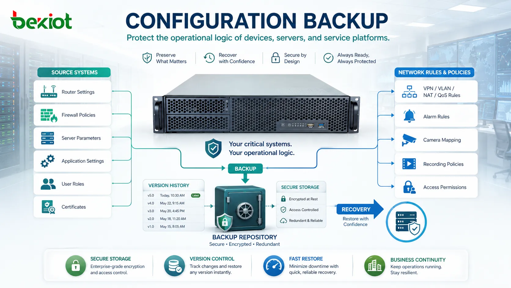 Por que o backup de configuração é indispensável?