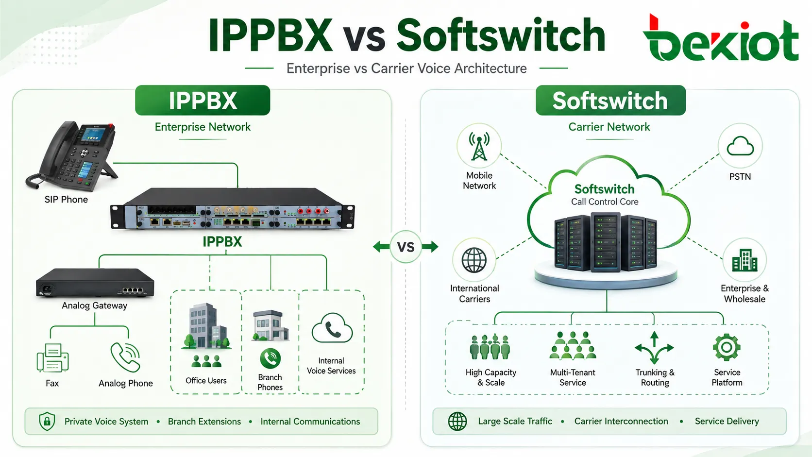 IPPBX vs Softswitch: Principais Diferenças e Guia de Solução Prática