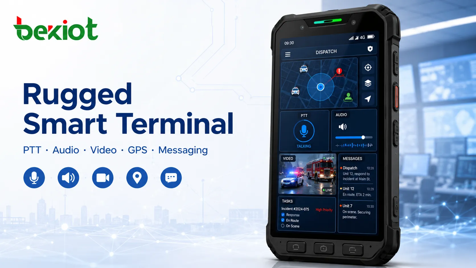 Interface de terminal inteligente robusto para despacho de comando de emergência