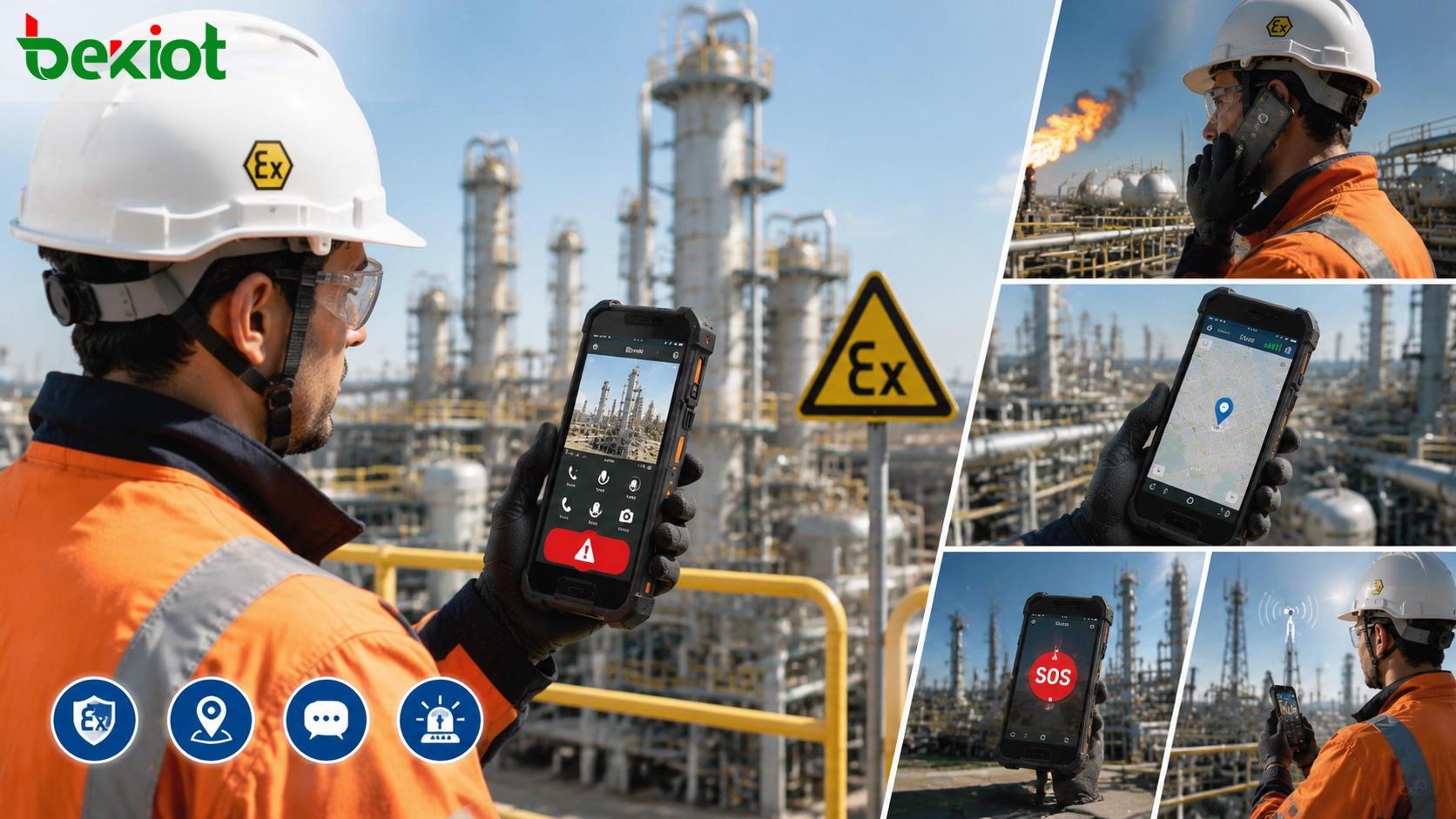 Smartphone ruggedizado à prova de explosão usado para inspeção em locais de energia, relatórios de emergência e comunicação de campo em ambientes perigosos