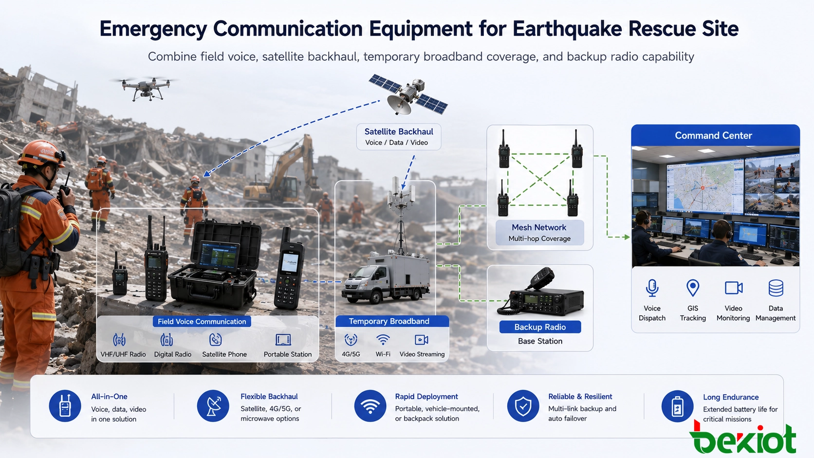 Equipamentos Essenciais de Comunicação de Emergência para Locais de Resgate após Terremotos