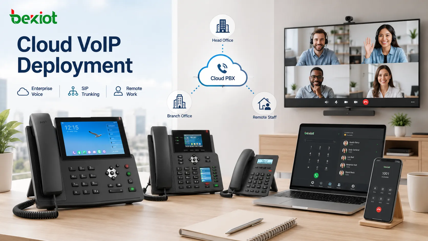 Demanda regional por telefones VoIP na América do Norte, Europa, Ásia-Pacífico, América Latina, Oriente Médio e África com fatores de adoção empresarial