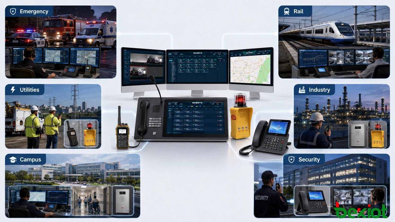 Aplicações de despacho assistido por computador em serviços de emergência, transporte ferroviário, serviços públicos, instalações industriais, campi e operações de segurança