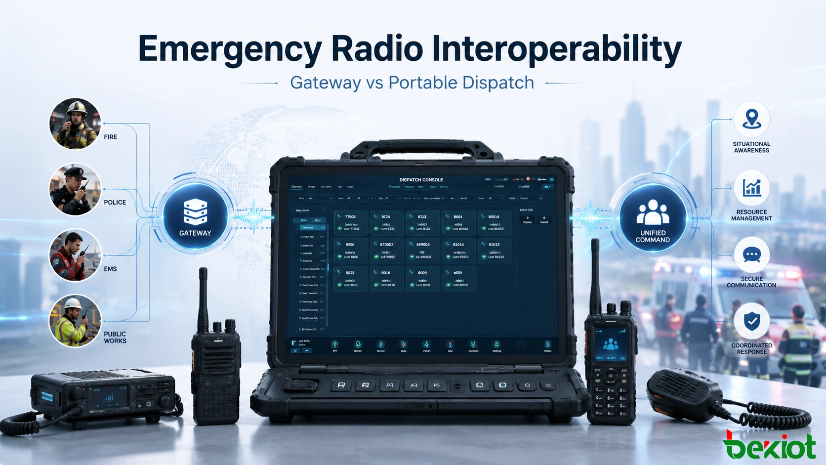 Interoperabilidade de Rádio em Emergências: Gateway vs Console de Despacho Portátil