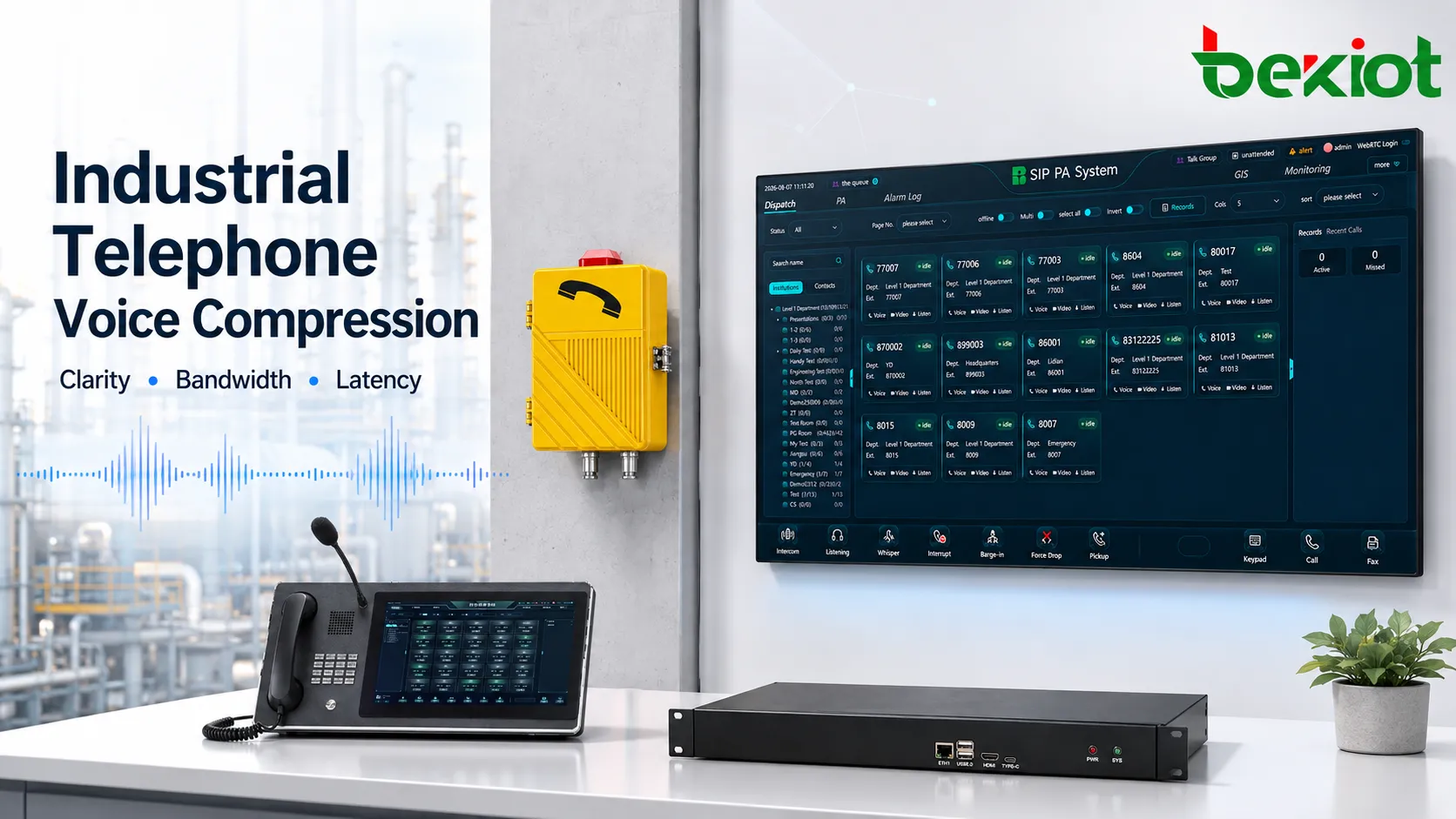Algoritmos de compressão de voz em telefones industriais