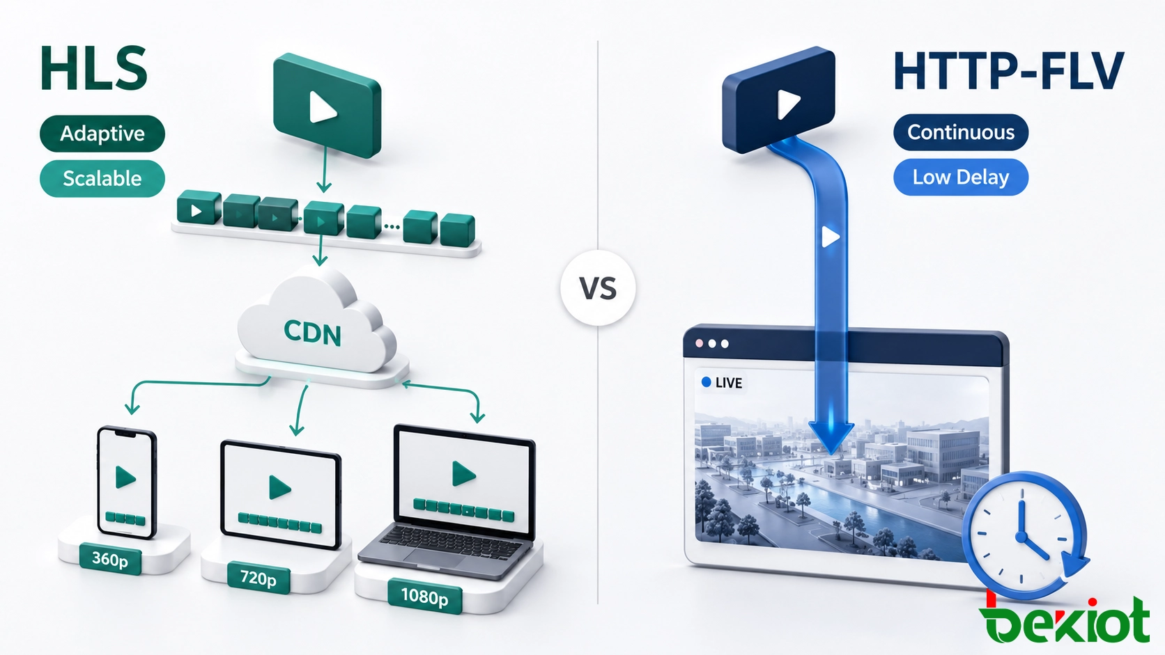 Comparação entre a entrega segmentada HLS e o streaming contínuo HTTP-FLV