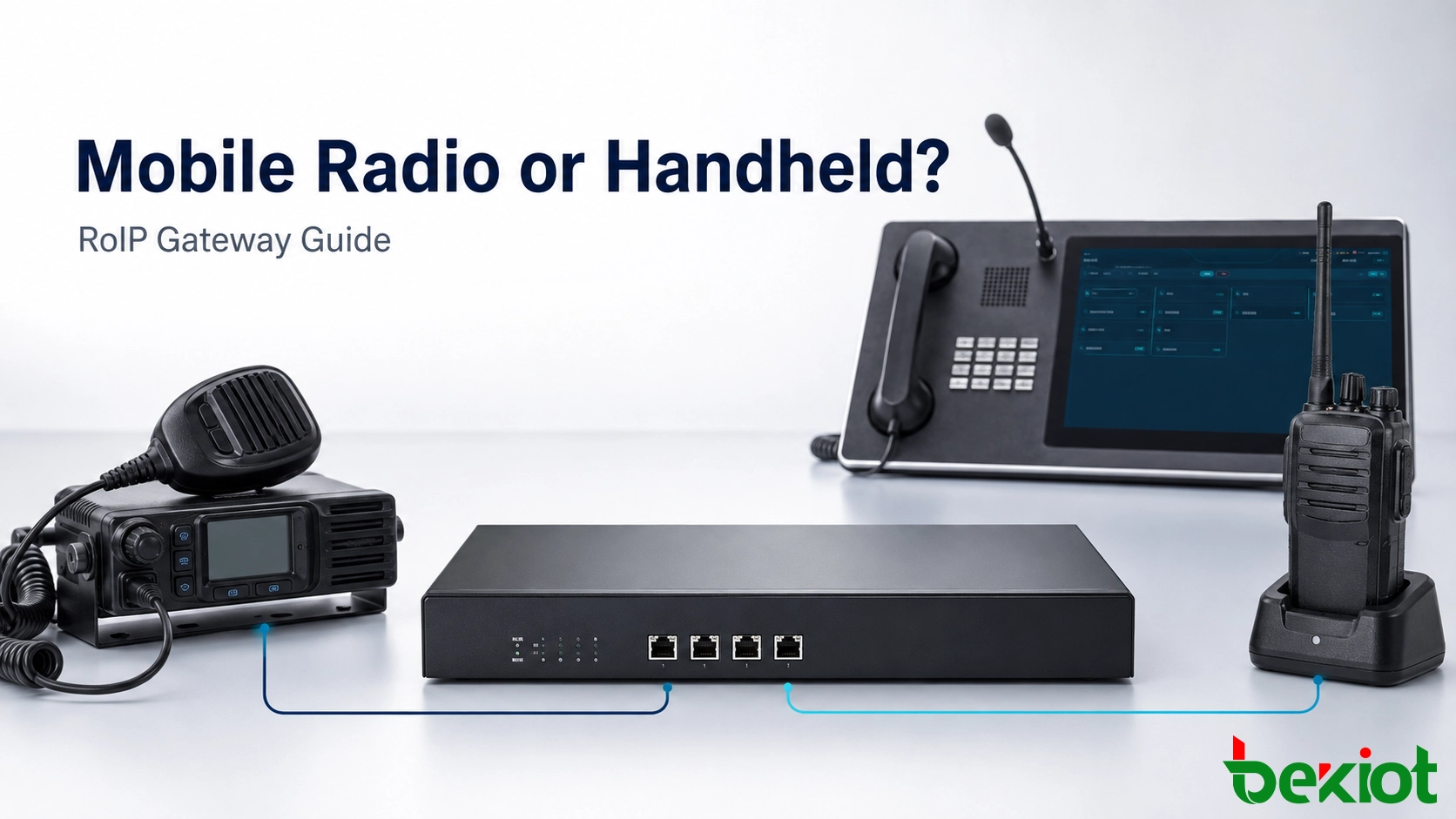 Um gateway RoIP deve ser conectado a um rádio móvel ou a um rádio portátil?