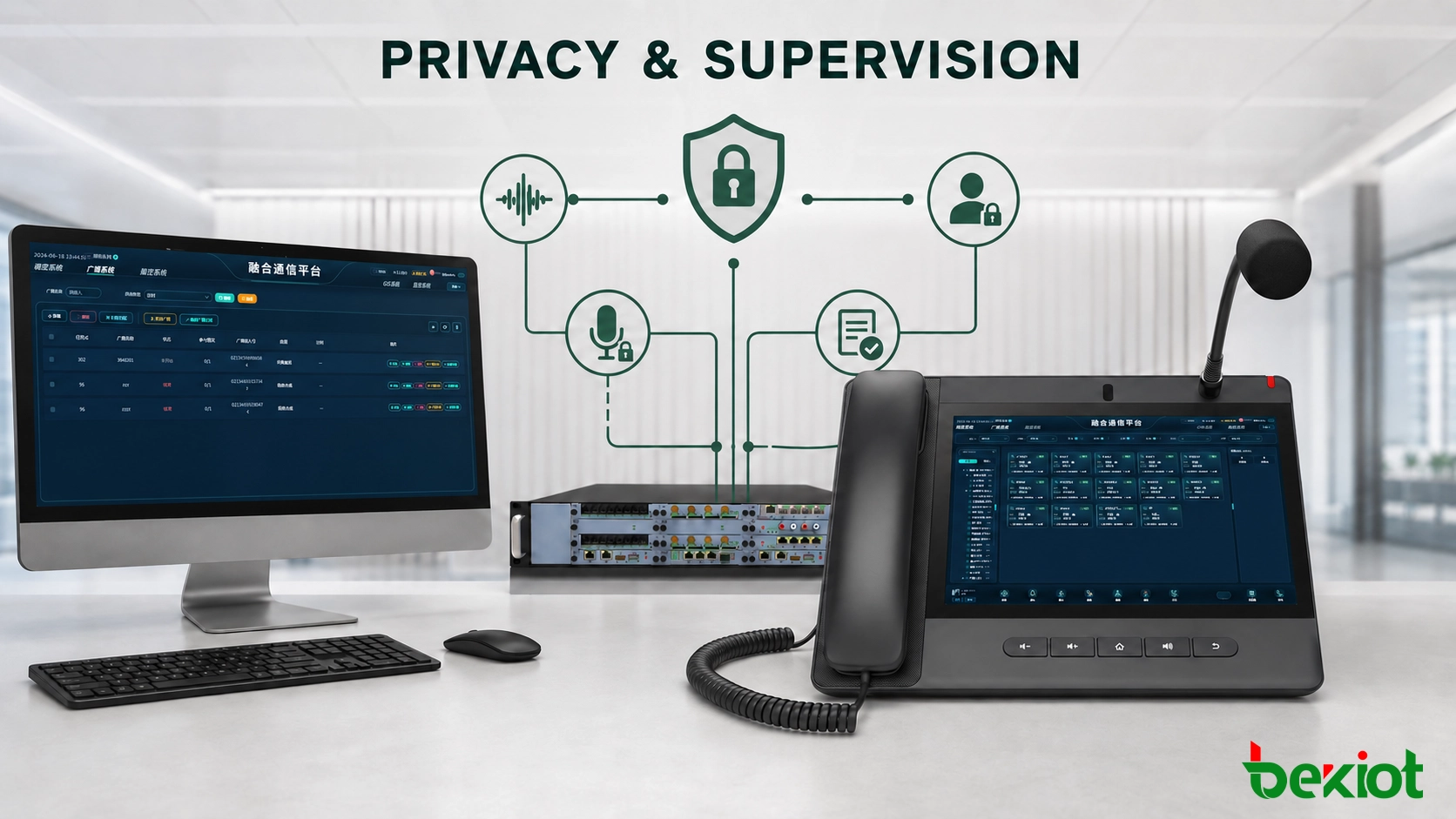 Controles de privacidade e supervisão para chamadas de reclusos, incluindo funções de acesso, criptografia, retenção e registro de auditoria