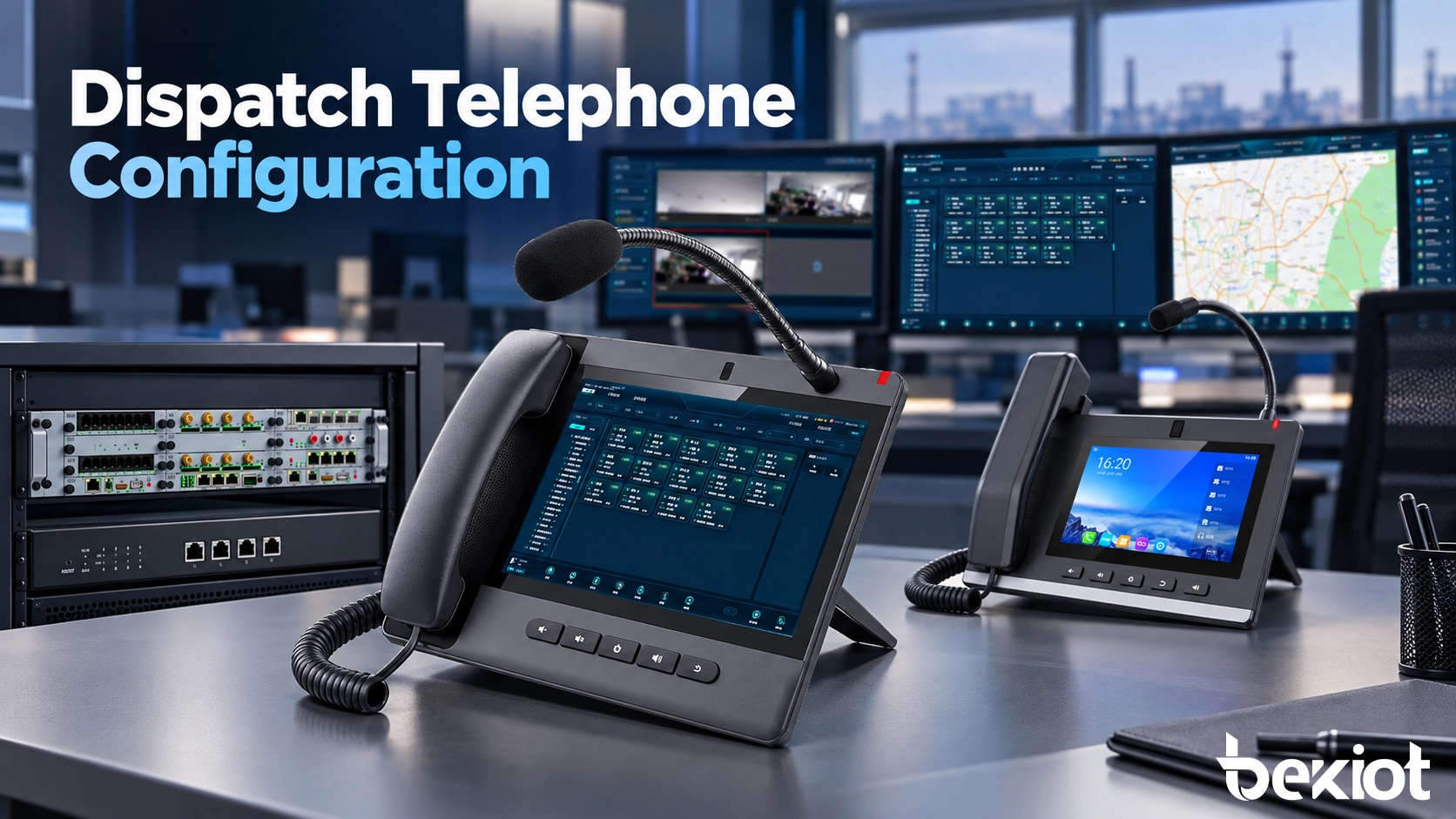 Como deve ser configurado um telefone de despacho para operações em sala de controle?